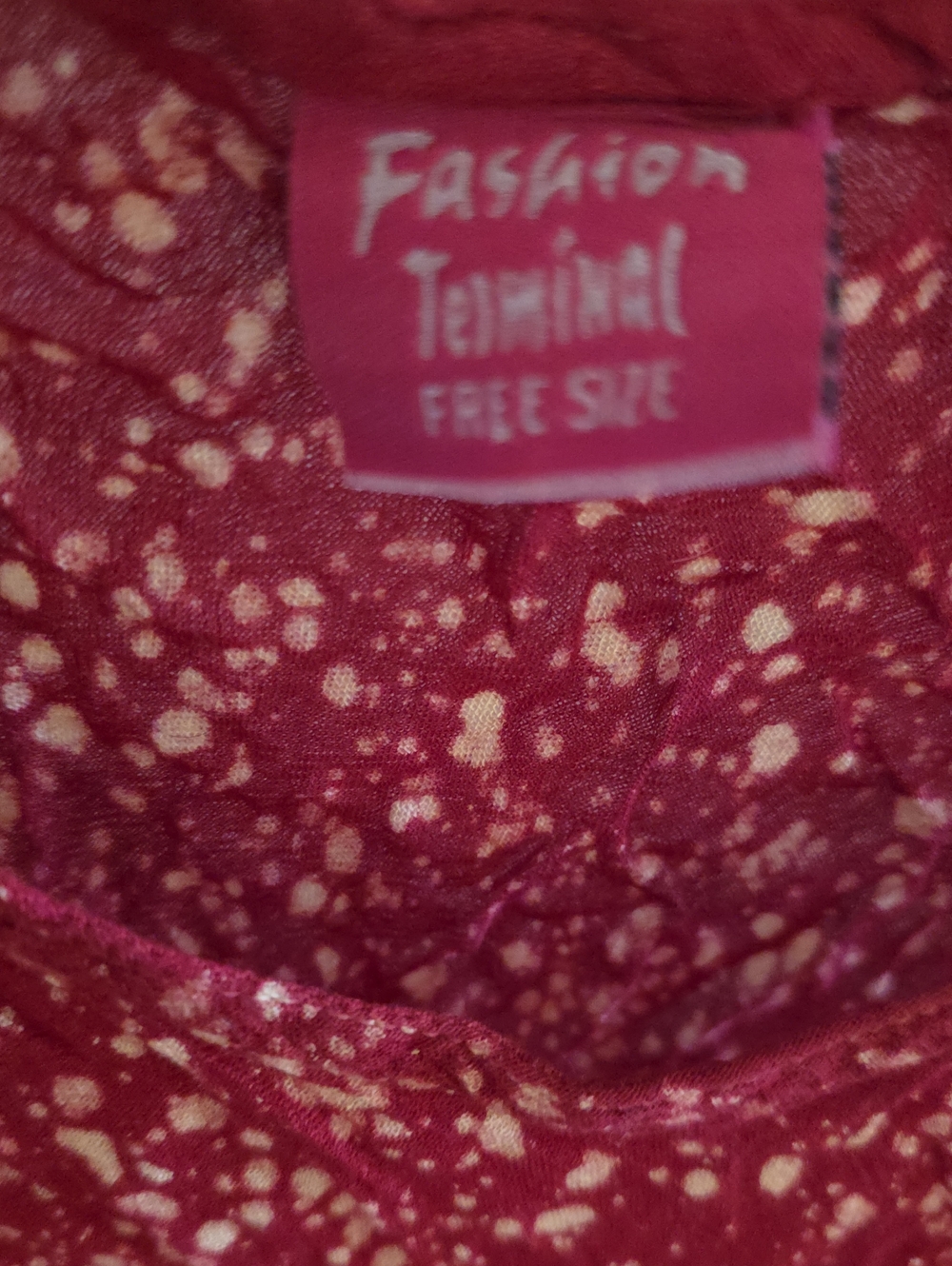 Fashion Terminal Red Speckled Top
